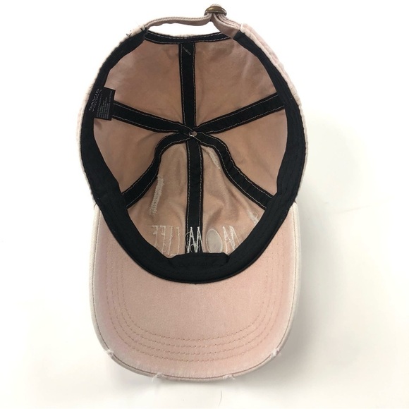 Rae Dunn pink Mom Life distressed blush all cotton ball cap - Picture 5 of 8